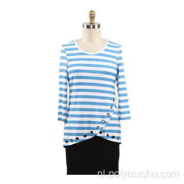 Dames bedrukt Strips Rayon T-shirt